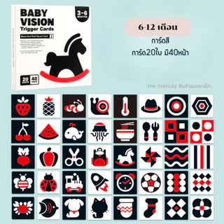 ของเล่นเด็กทารก flashcard เด็กทารก การ์ดเสริมพัฒนาการสายตา แฟลชการ์ดขาวดำ 0-36เดือน บัตรภาพ
