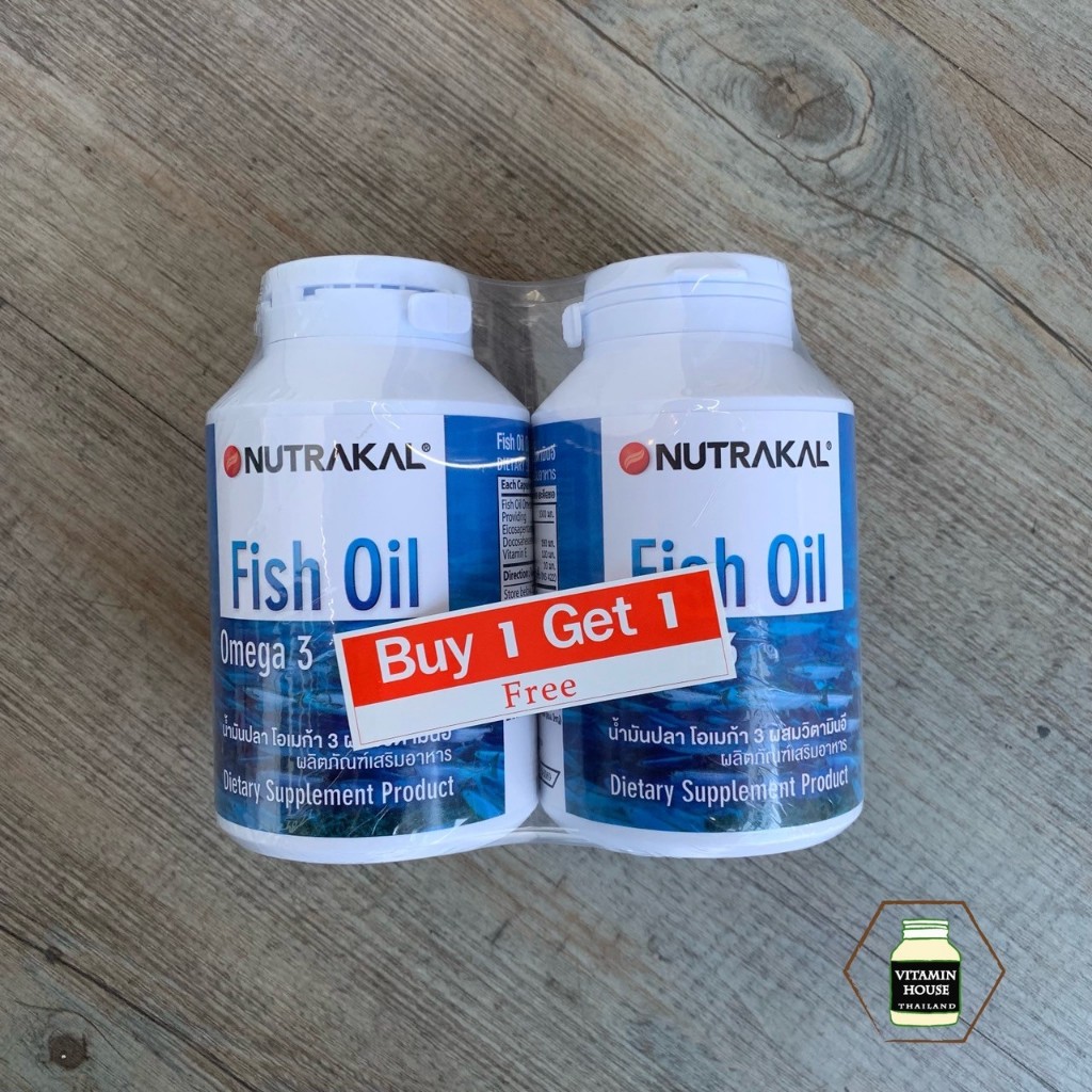 [แถมเพิ่มอีก 60 เม็ด] NUTRAKAL Fish Oil 90+90 แคปซูล แพคคู่ราคาพิเศษ