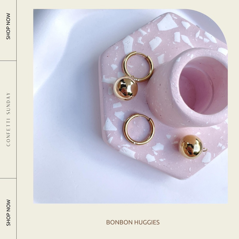 Confetti Sunday Bonbon Huggies Earrings