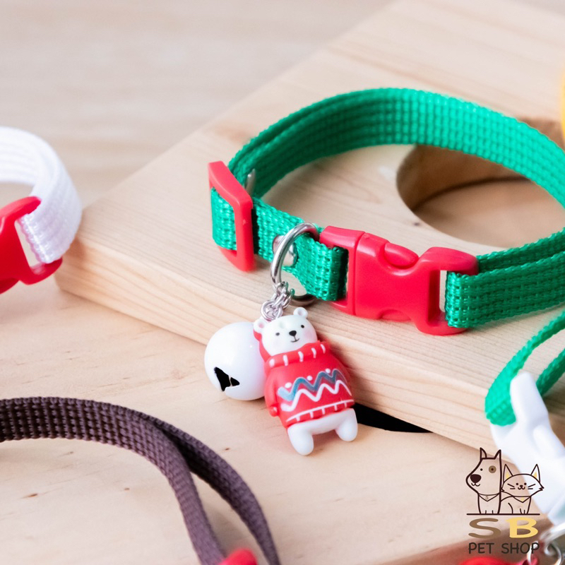 ปลอกคอแมว คริสต์มาส พร้อมจี้น่ารัก สีสันสดใส พร้อมส่งในไทยค่า - รูปที่ 7