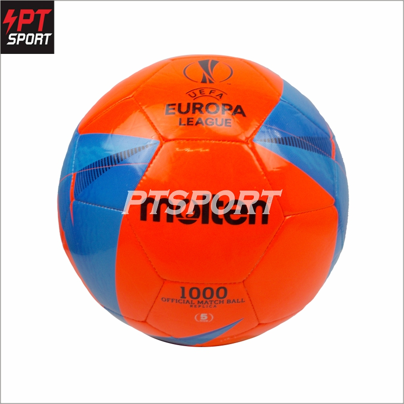 ลูกฟุตบอลหนังเย็บ Molten F5U1000 ส้มฟ้า