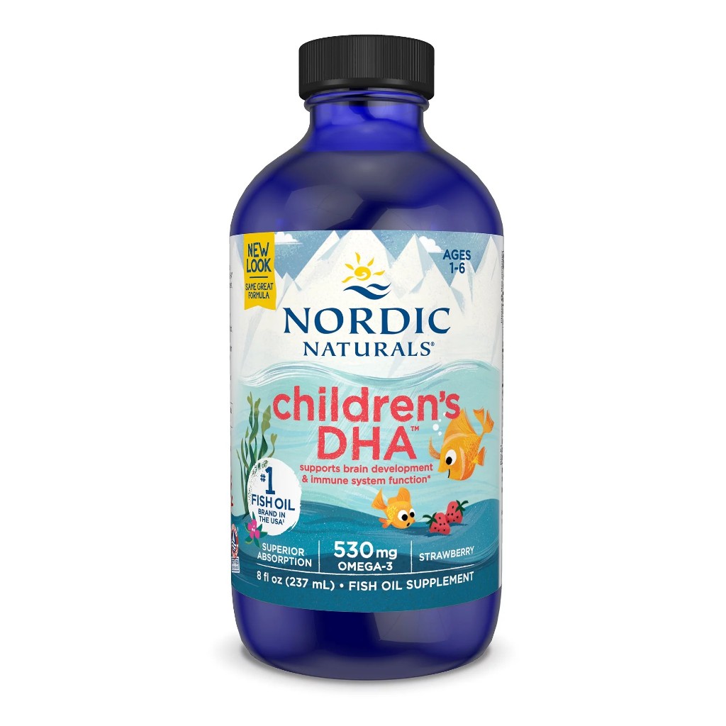 Nordic Naturals เสริมสมาธิ , Children's DHA , Ages 1-6, Strawberry 237 ml.เสริมสร้างเซลล์สมองเด็กช่วยในเรื่องความจำ