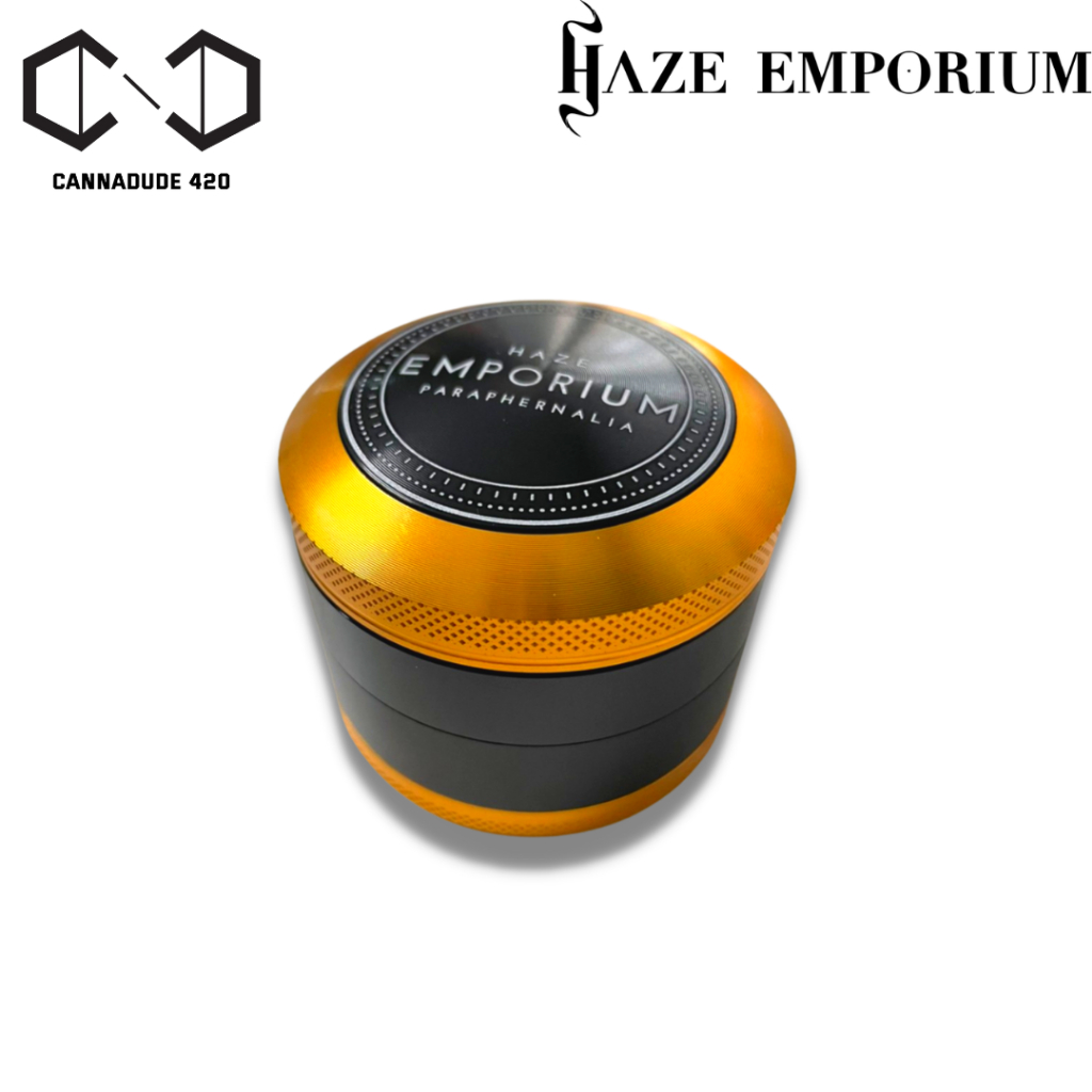 เครื่องบดสมุนไพร ที่บด Haze Emporium GoldenBlack Grinder ที่บดอย่างดี 420 ที่บดขนาด 63 มม 4 ชั้น Aluminum Grinder