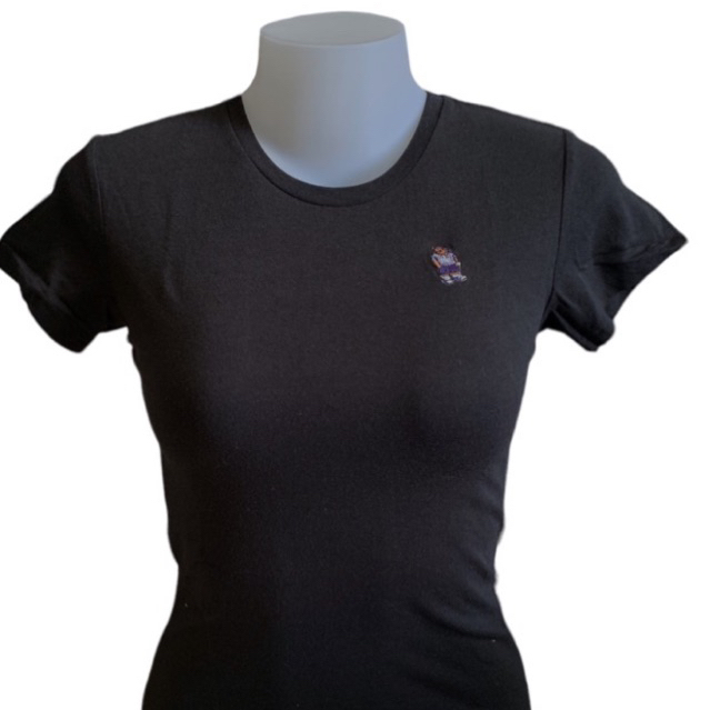 Sale!! เสื้อยืดคอกลม ปักหมี สีดำ ผู้หญิง คละลายน้องหมี มีไซส์