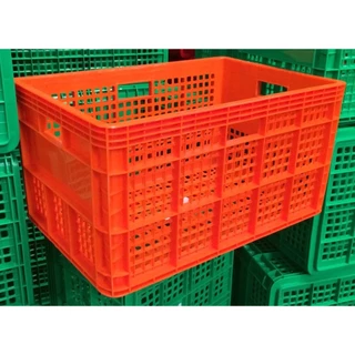 ตะกร้า โปร่ง ขนาด 37.0 x 55.5 x 30.5 ขนาดบรรจุ25kg.เกรดอุตสาหกรรม ผลิคจากพลาสติกใหม่ ใช้ห้องเย็นได้