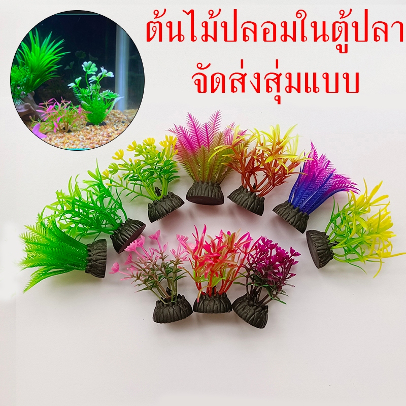 ต้นไม้จิ๋วไว้ตกแต่งตู้ปลา ต้นไม้ปลอม ของตกแต่งตู้ปลา ต้นไม้ปลอมในตู้ปลา เซ็ตจำลองพืชน้ำ จัดส่งสุ่มแบบ