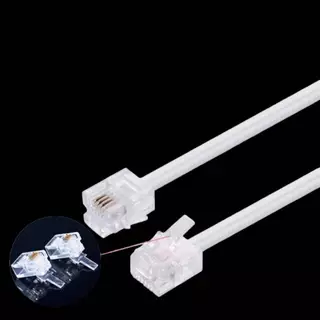 สายโทรศัพท์ 2เมตร 3เมตร 5เมตร 4C แจ๊คหัวท้าย สายโทรศัพท์สำเร็จรูป สายพร้อมหัว RJ11