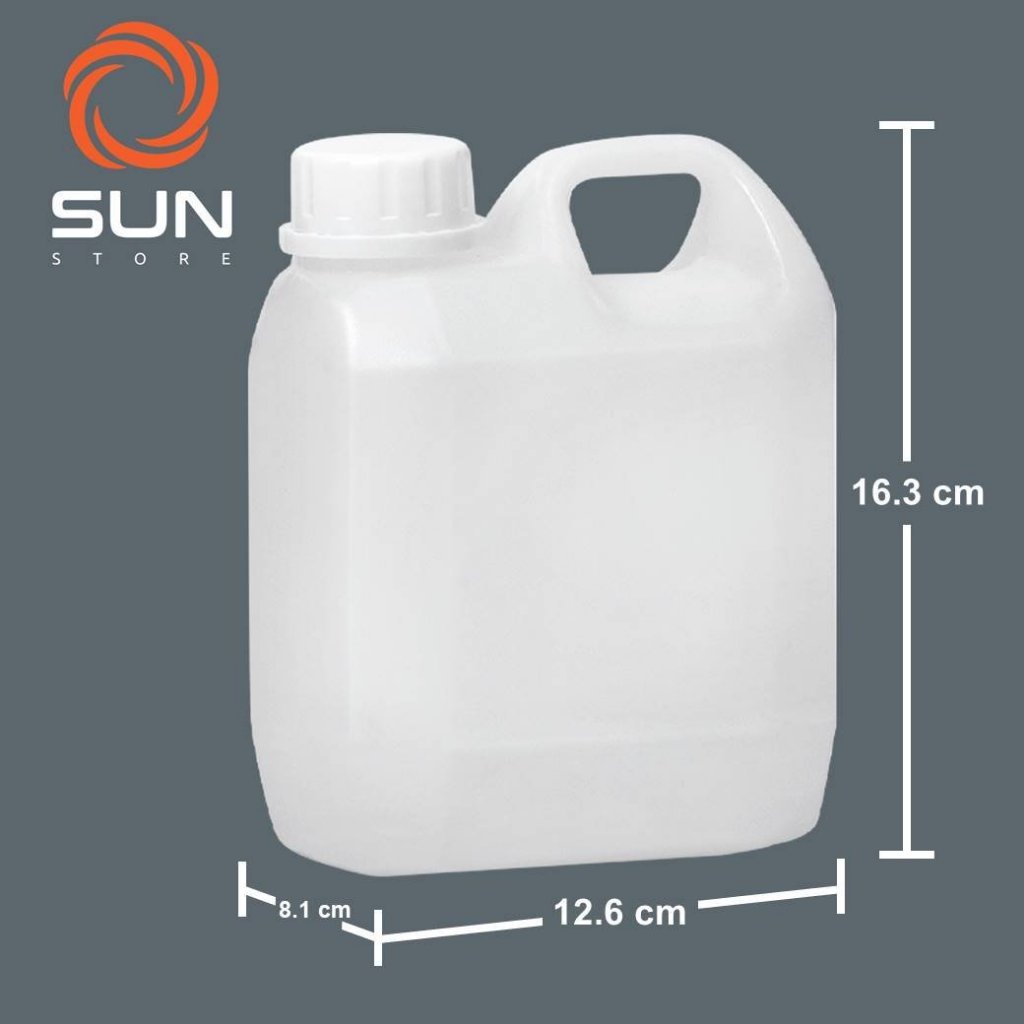 แกลลอนพลาสติก HDPE 1 ลิตร ทรง#0103 สีขาว มือ 1 (Food Grade)