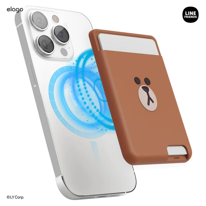 elago X LINE FRIENDS MagSafe Wallet Card Holder กระเป๋าใส่การ์ดติดแม่เหล็ก MagSafe ลิขสิทธิ์แท้