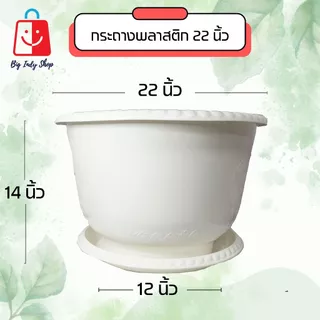 กระถางพลาสติกพรีเมียม 22 นิ้ว ใบใหญ่ สำหรับอ่างเลี้ยงปลา/บัว หลากสี แบบเจาะ/ไม่เจาะ ทนทาน ดีไซน์สวยงาม