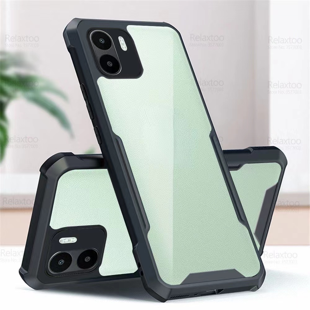 HHLเคสขอบสีหลังใส Xiaomi Redmi A1plus A2plus กันกระแทก เสี่ยวมี่ เรดมี่ A1plus A1+ A2+ A2plus