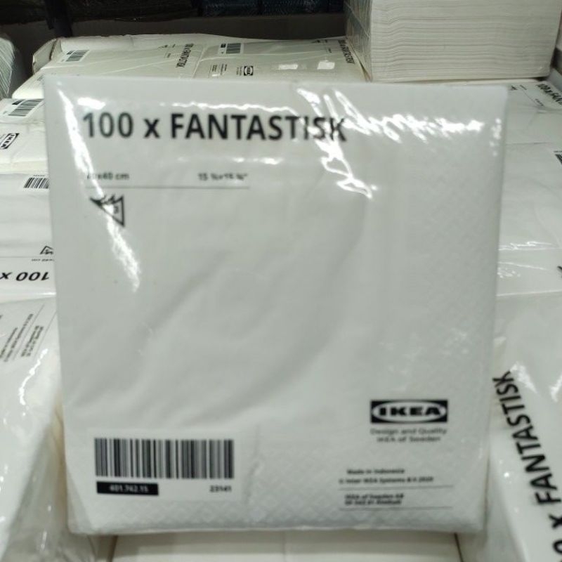 กระดาษเช็ดปากอิเกีย อีเกีย IKEA ขนาด 40x40ซม.,FANTASTISK,ฟันท์สติสค์,กระดาษสำหรับโต๊ะอาหาร ทิชชู่