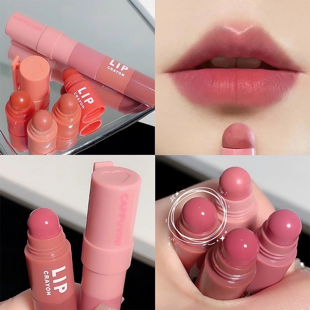 M406 Cappuvini Crayon ลิปสติก 4 In 1 เนื้อแมตต์กํามะหยี่ สีชัด บางเบา ไม่หนักปาก กันน้ำ ติดทนนาน
