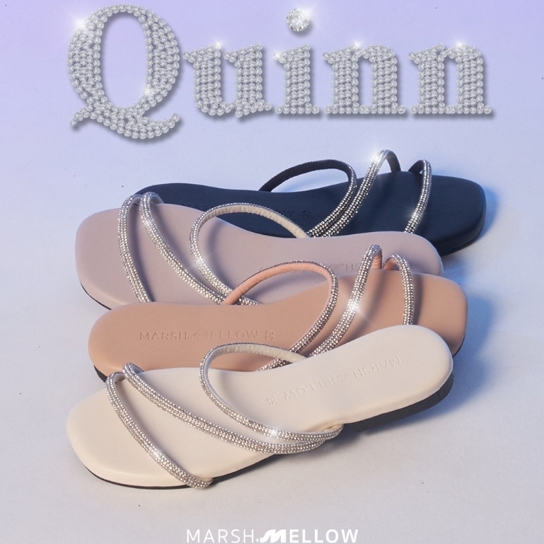 🎄Quinn🎄 - MARSHMELLOW ปรับคุณภาพใหม่ รองเท้าแตะหน้าเพชร