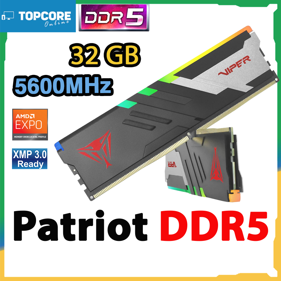 แรม Patriot Viper Venom RGB DDR5 32GB (2 x 16GB) 5600MHz Ram DDR5