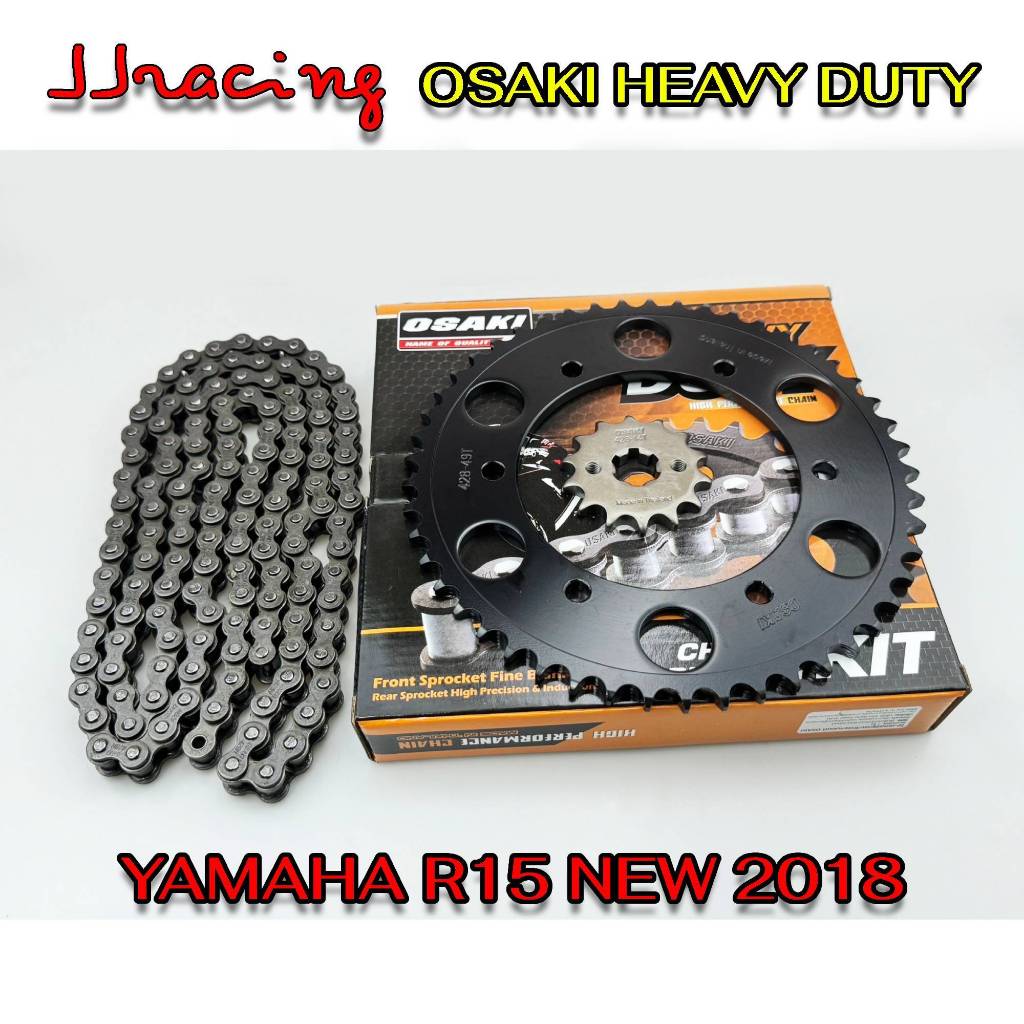 OSAKI HEAVY DUTY โซ่สเตอร์ ใส่ R15 ALL NEW (ปี2017-2020) MT15 XSR155 428H ข้อหนา ยกชุด ของแท้100% สเตอร์