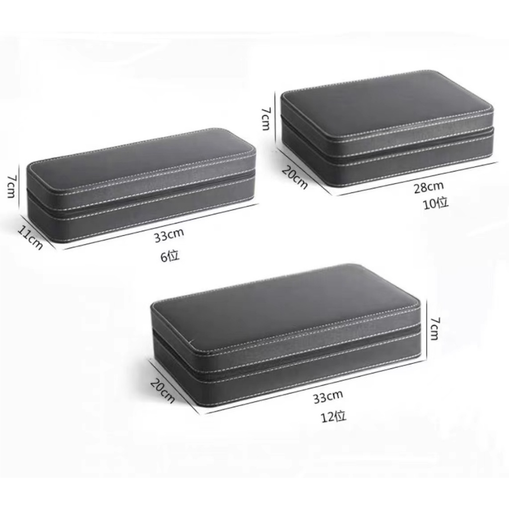 กล่องนาฬิกา 3 6 10 12 20 24เรือน หนังสีดำคลาสสิก กล่องใส่นาฬิกา Watch Box