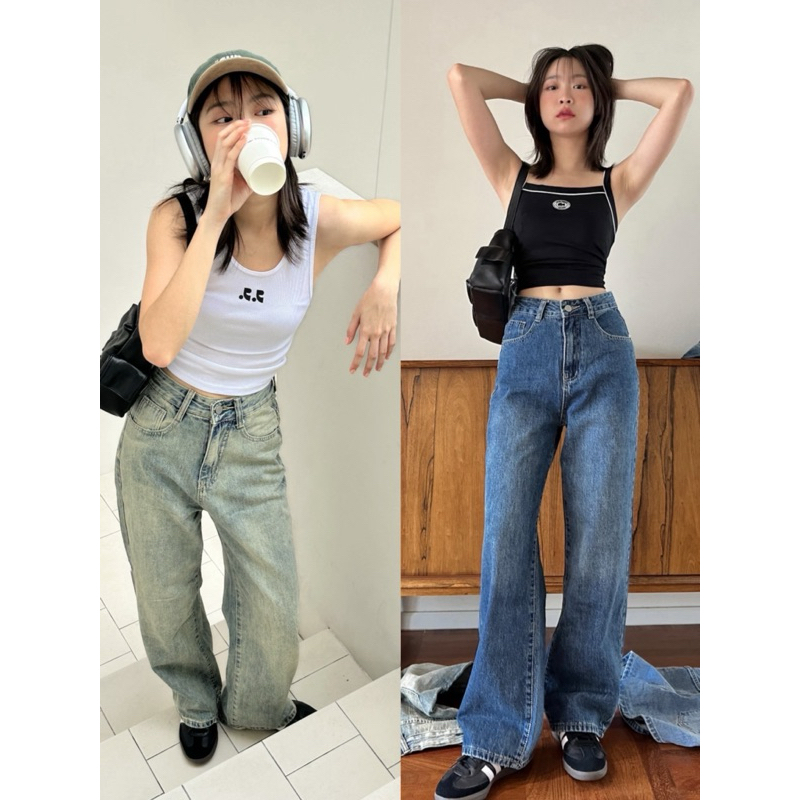 Proudly BAVE Jeans 51539 ยีนส์ทรงกระบอกรุ่นใหม่ เอวสูงเหนือสะดือ