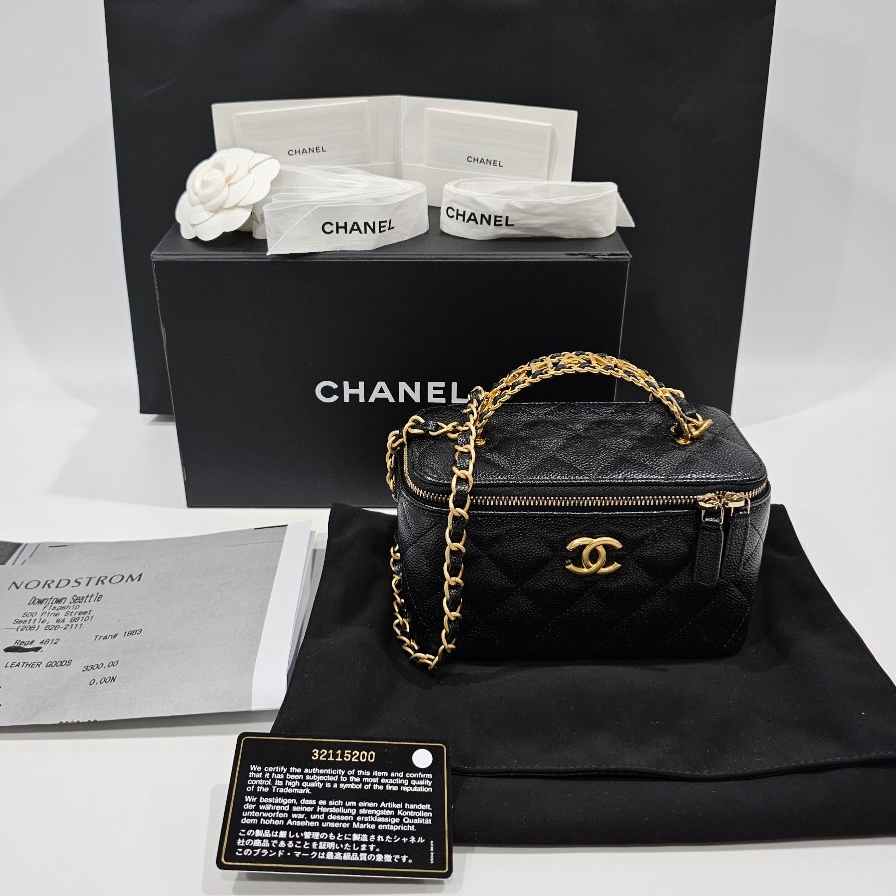 SA231105509] Chanel CC Top Handle Vanity Case