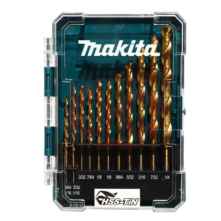 MAKITA (มากีต้า) ชุดดอกเจาะเหล็ก สีทอง HSS-TIN 13 ดอก หุน