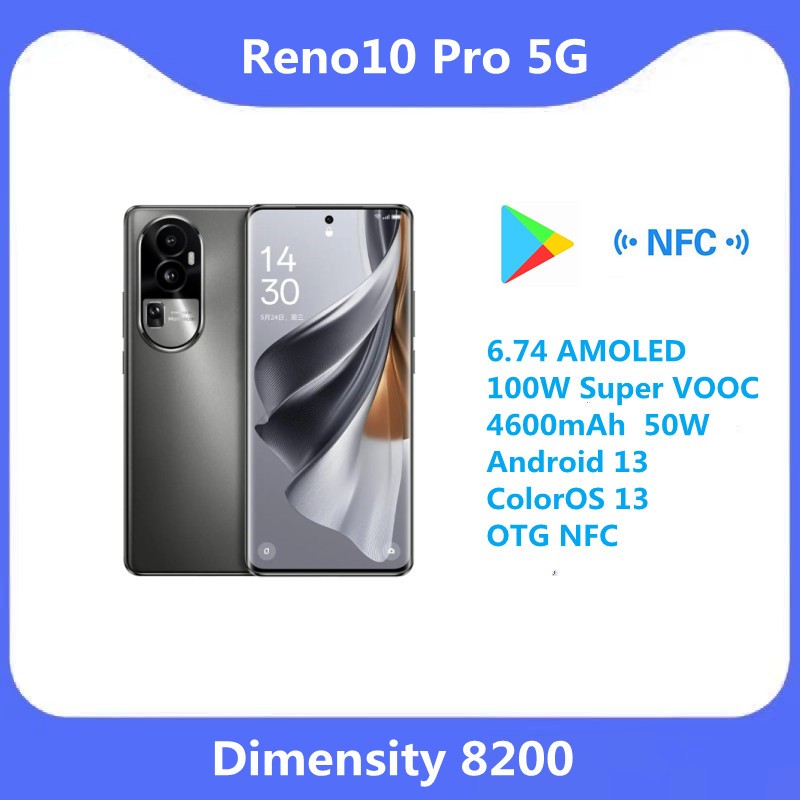 New Official OPPO Reno 10 Pro 5G SmartPhone Dimensity 8200 6.74 AMOLED 100W Super VOOC 4600mAh Android 13 ColorOS 13 OTG