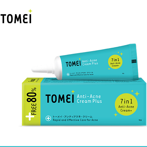 Tomei Anti-Acne Cream Plus 9 g. ครีมสำหรับทาผิวที่เป็นสิว มีส่วนช่วยให้รอยสิวดูจางลง