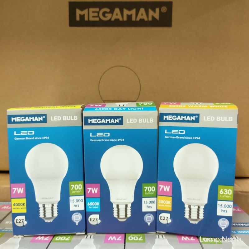 Led Bulb A60 7w มีหลายแสงให้เลือก DL , WW, CW E27 Megaman ราคาประหยัด