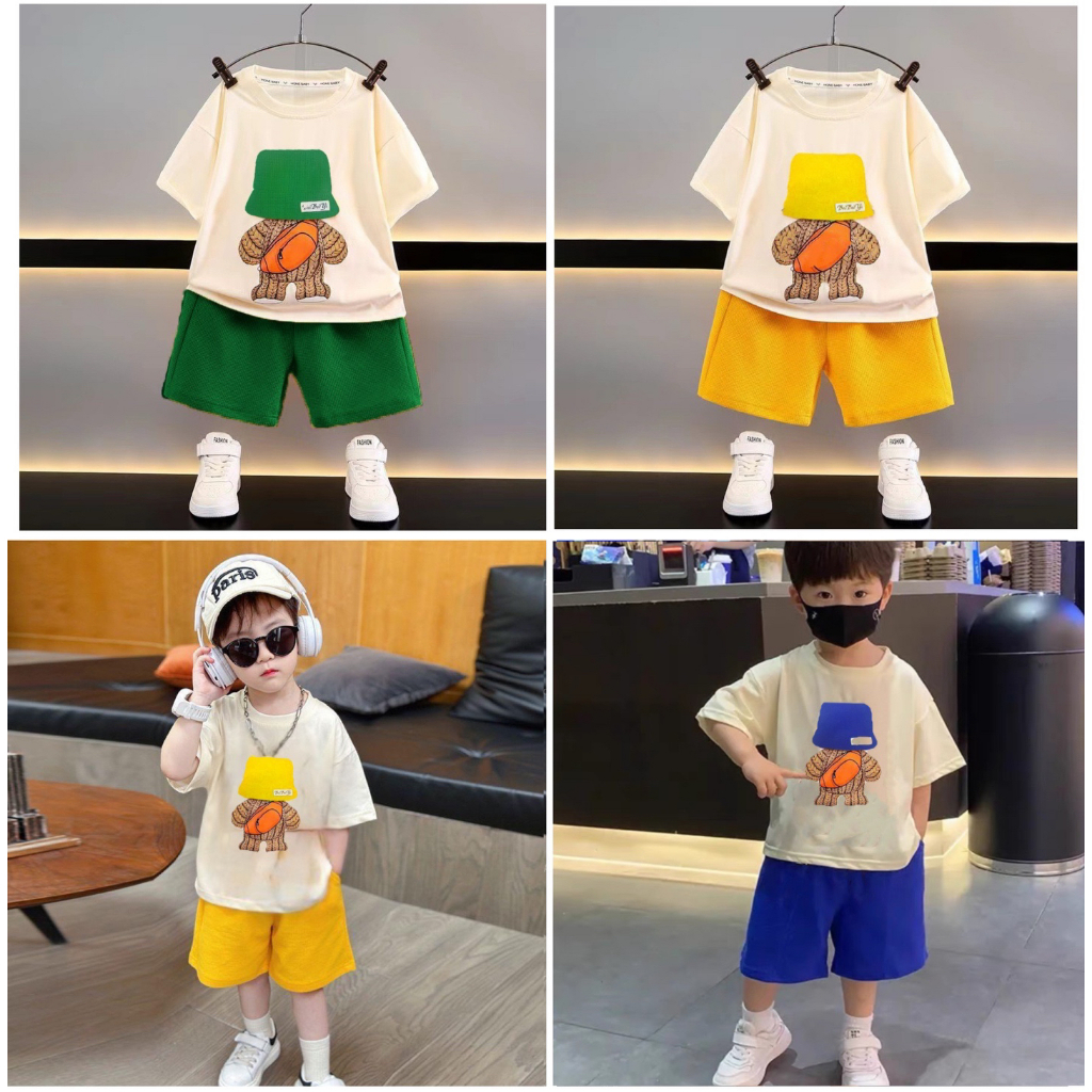 ชุดแขนสั้นลำลองเด็ก แขนสั้น+กางเกง เนื้อผ้านุ่มใส่สบาย 8m-7ปี PKS147