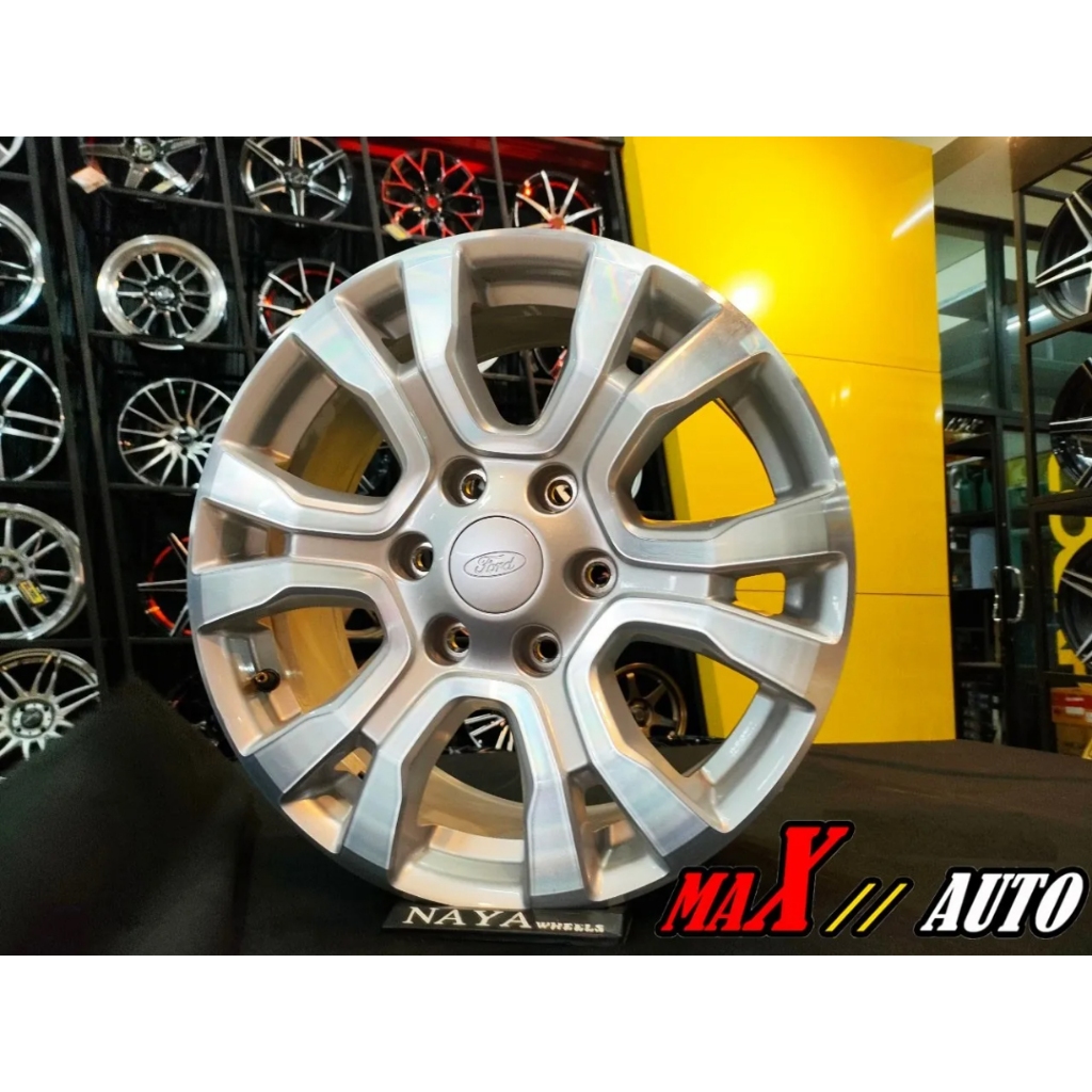 ล้อแม็กซ์แท้ถอด FORD RANGER  ปี 2019 ขอบ 18x8" 6 รู 139.7 ET55 สีบรอนซ์เงิน สีเดิมติดรถ ไม่คด ไม่ดุ้