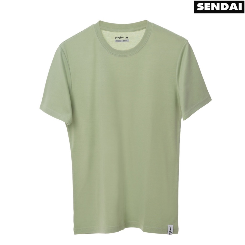 SENDAI เสื้อยืดคอกลม SUPER SOFT สีชาเขียว