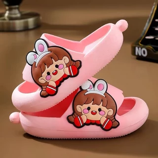 CUTE03 รองเท้าแตะเด็กการ์ตูนเจ้าหญิง ใส่ในบ้านพื้นนุ่มกันลื่น