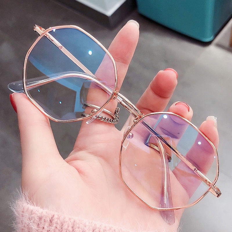 [พร้อมส่งจากไทย ] แว่นกรองแสงสีฟ้า แว่นทำงาน แว่นทรงแปดเหลี่ยม เลนส์ใส ใส่แล้วหน้าเด็ก น่ารัก ฮิตสุดๆ  Mellow BB01.