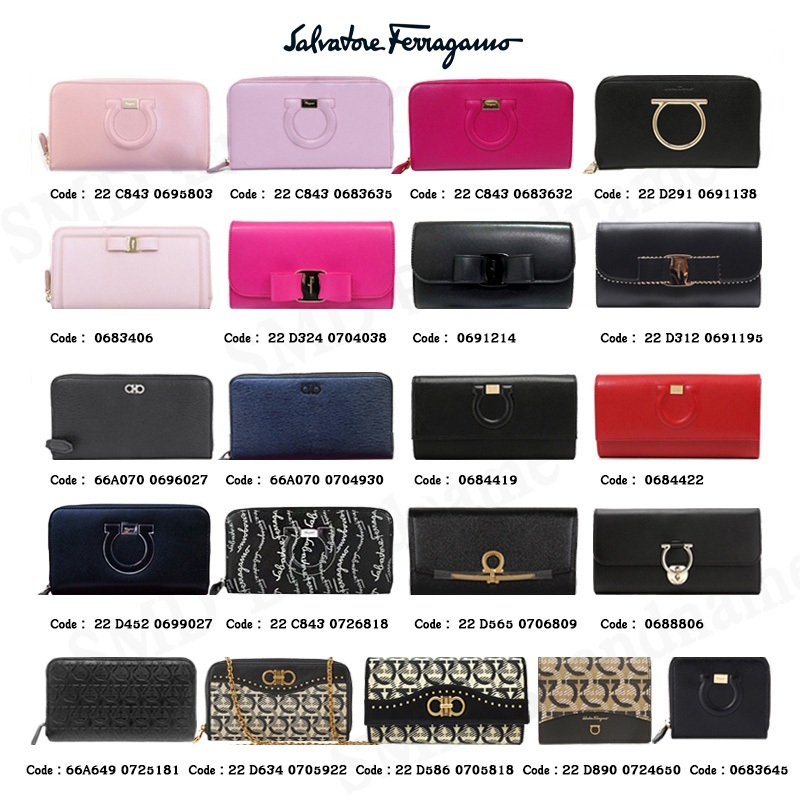 Salvatore Ferragamo กระเป๋าสตางค์ผู้หญิง กระเป๋าเงิน กระเป๋าสตางค์ใบยาว