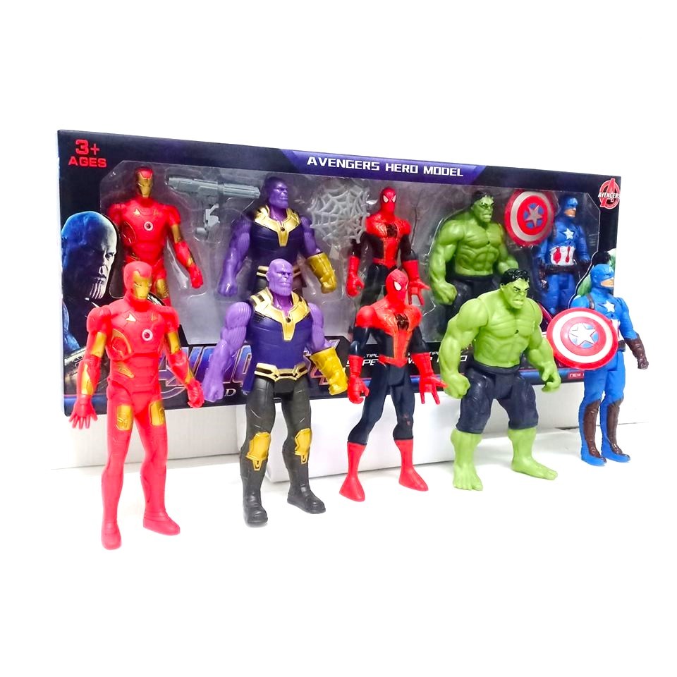 หุ่น 5 ตัว สูง 15 ซม. อเวนเจอร์ AVENGERS 2165 มีไฟ ด้วย งานโมเดล สวยมาก น่าสะสม  ราคาถูก   2165