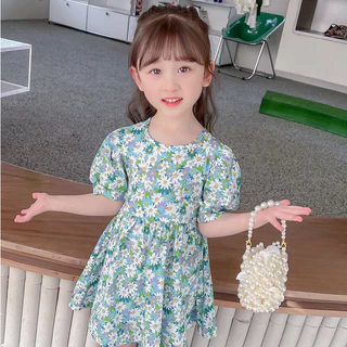 PRINCESS KESLI ชุดเดรสเด็กผู้หญิง กระโปรงลายดอกน่ารัก ชุดเดรสไตล์เจ้าหญิง ดีไซน์ผูกโบว์หลังน่ารักคิวท์ๆ 1-13 ปี