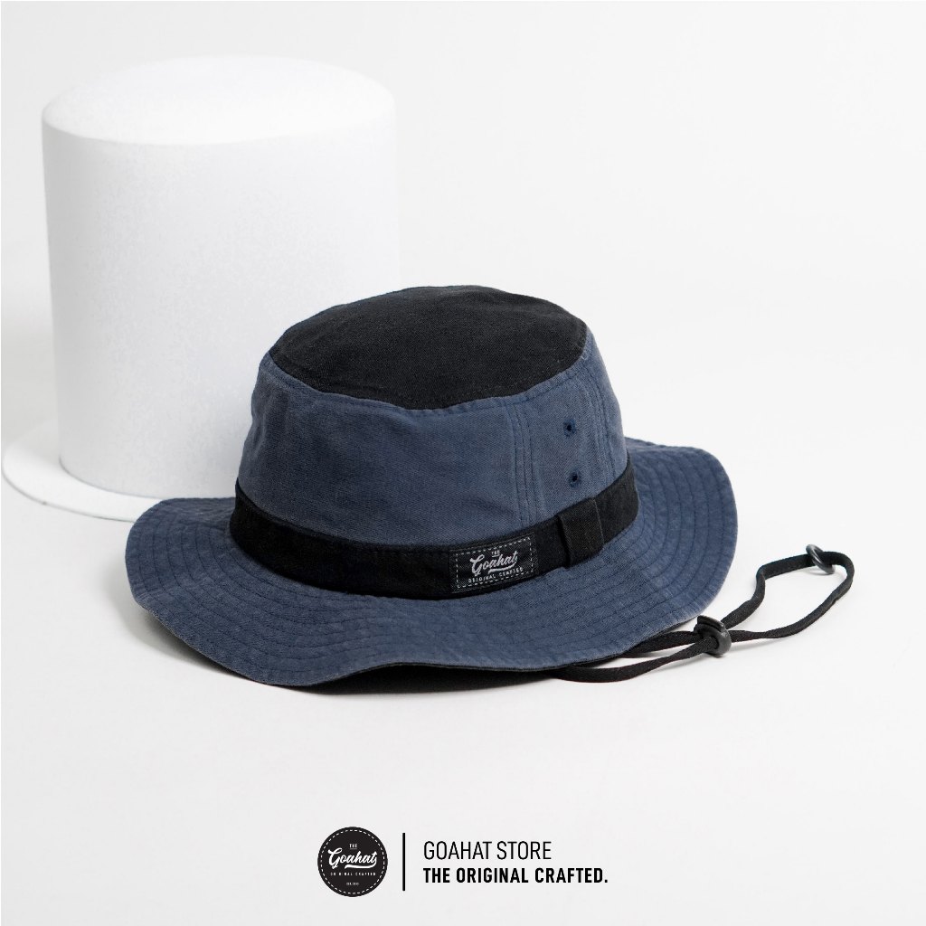 G002 Dark Blue หมวกเดินป่า สไตล์สตรีทวินเทจ งานคอตตอนฟอกพิเศษ สีทูโทน เบา สวย ใส่สบาย