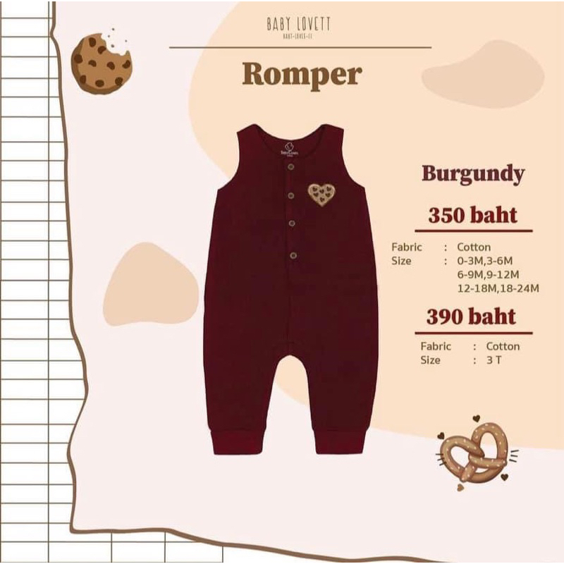 Romper คุกกี้สีแดง (Brand Babylovett) 🍪❤️