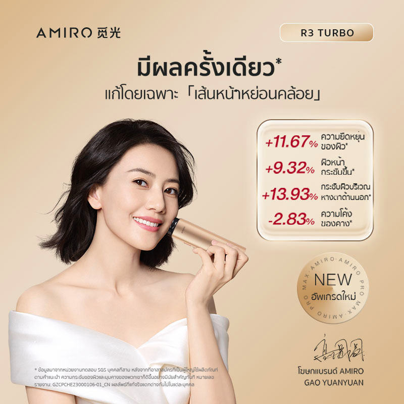 Amiroเครื่องนวดหน้าไฟฟ้า R3TUOBO ด้วยคลื่นRF เครื่องยกกระชับผิวหน้า ทรีทเมนต์ผิวหน้า ลดริ้วรอยกระชับรูขุมขนผิวเรียบเนียน