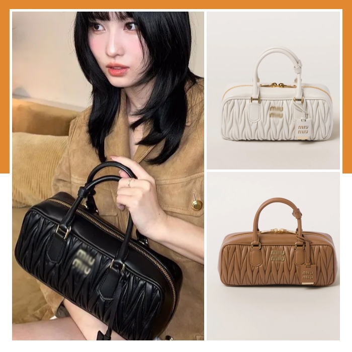 กระเป๋า Miu  Arcadie matelassé nappa leather bag