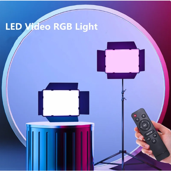 LEDU600+/U800+RGB ไฟ LED 3000K-6500K CRI95 + การถ่ายภาพแสงแผงสตูดิโอถ่ายภาพหลอดไฟสำหรับ youtube Vlog ที่ถ่ายทอดสด