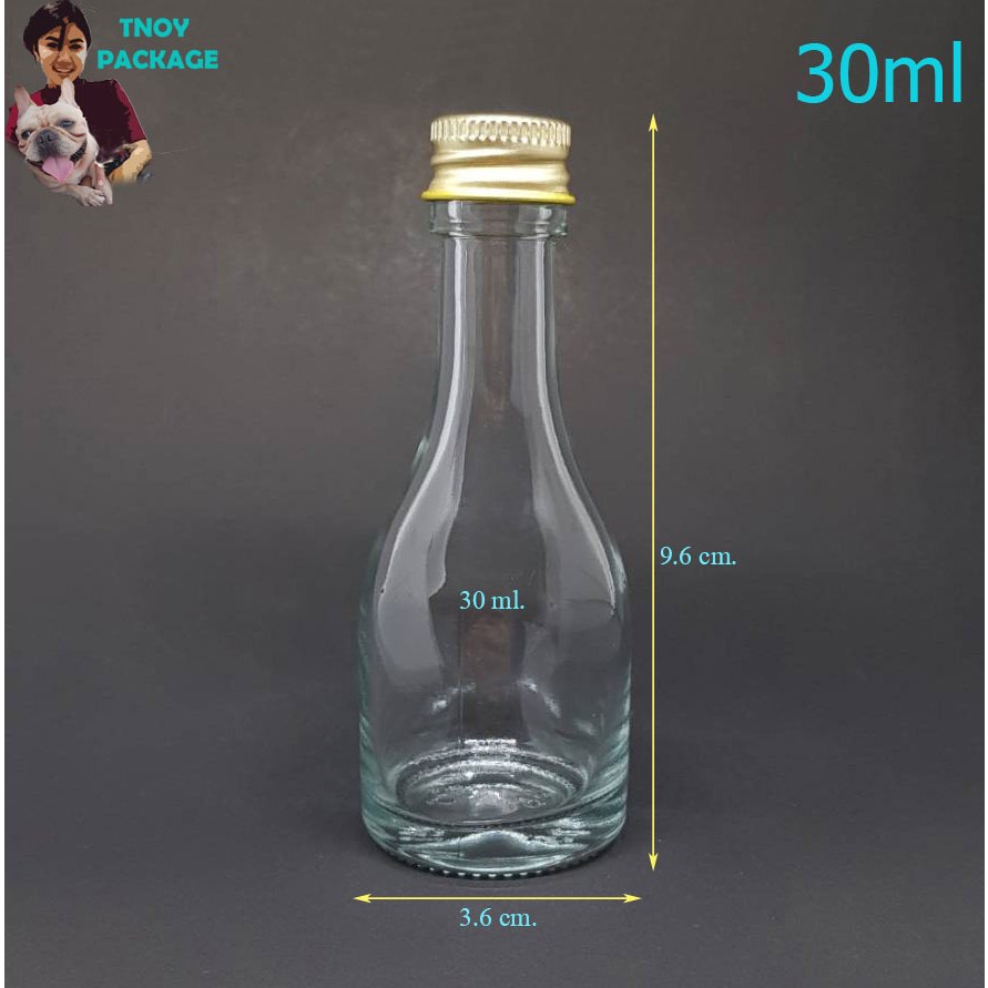 ขวดแก้ว 30มล. 30ml (ยกลัง232ใบ)ขวด+จุก+ฝาโลหะ