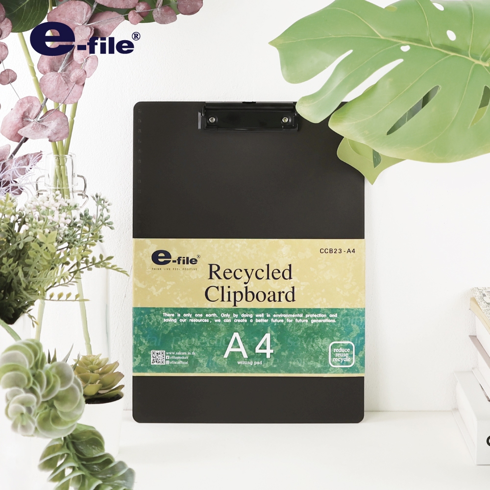 e-file (อี-ไฟล์) คลิปบอร์ดรีไซเคิล เอลี่ ราคาต่อชิ้น รหัส CCB23-A4 - รูปที่ 2