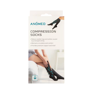 ANOMEO/Travel Blue ถุงเท้าเพื่อสุขภาพ Compression sock ช่วยการไหลเวียนโลหิต พร้อมเพลิดเพลินกับความสบายตลอดวัน