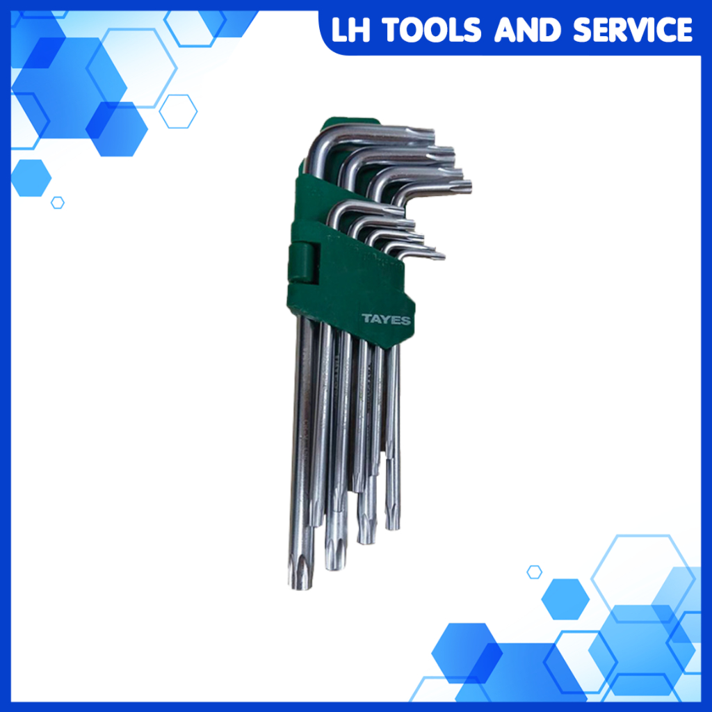 ประแจแอลหัวจีบ กุญแจแอลหกเหลี่ยม 9ตัว/ชุด TAYES (รหัส 57604 / 57601)
