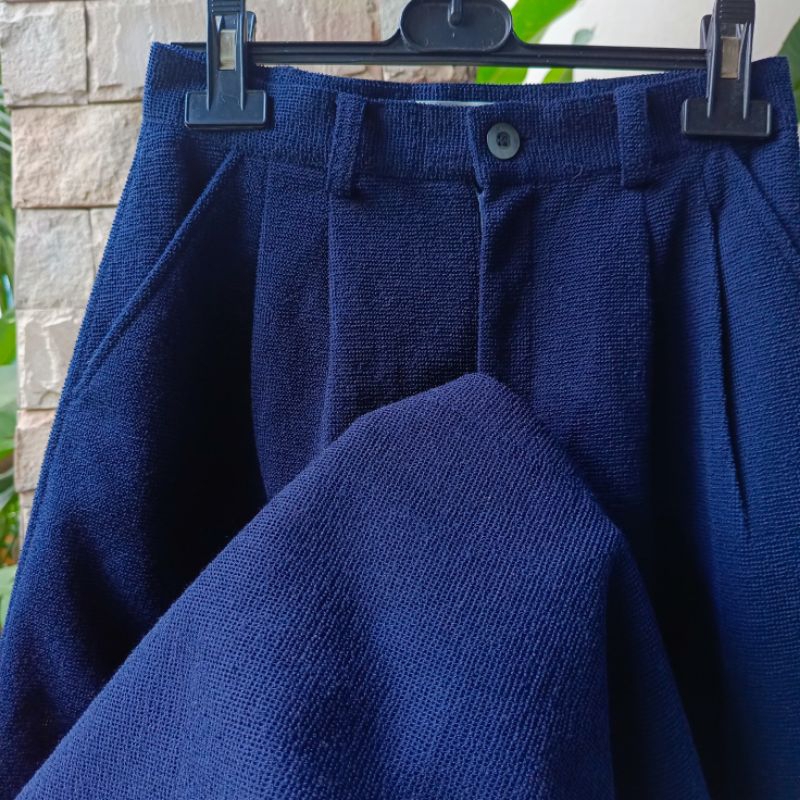 กางเกงผ้า ทรงบอลลูน Guy Laroche สีกรม มือสอง เอว 26