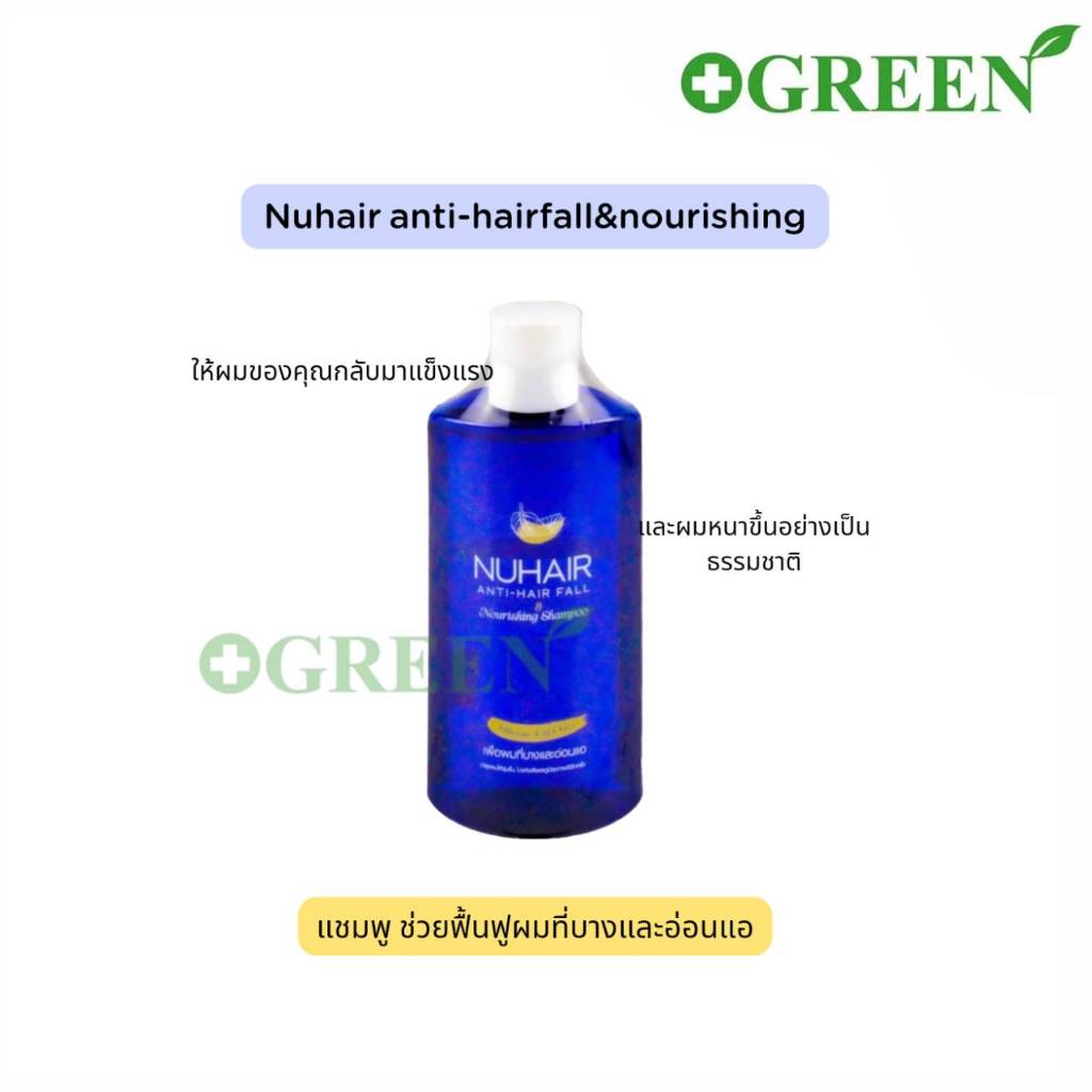 นูแฮร์ แชมพูสระผม ลดผมร่วง เส้นผมแข็งแรง NUHAIR ANTI-HAIR FALL & NOURISHING SHAMPOO 200ML.