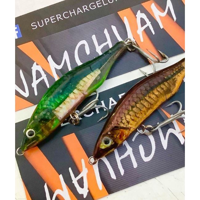 เหยื่อตกปลาปลอม 3D น้ำเชื่อม 7 cm. 10 g. (Namchuam)มาพร้อมกับเบ็ด 3 ทาง คมกริบ By Superchargelure