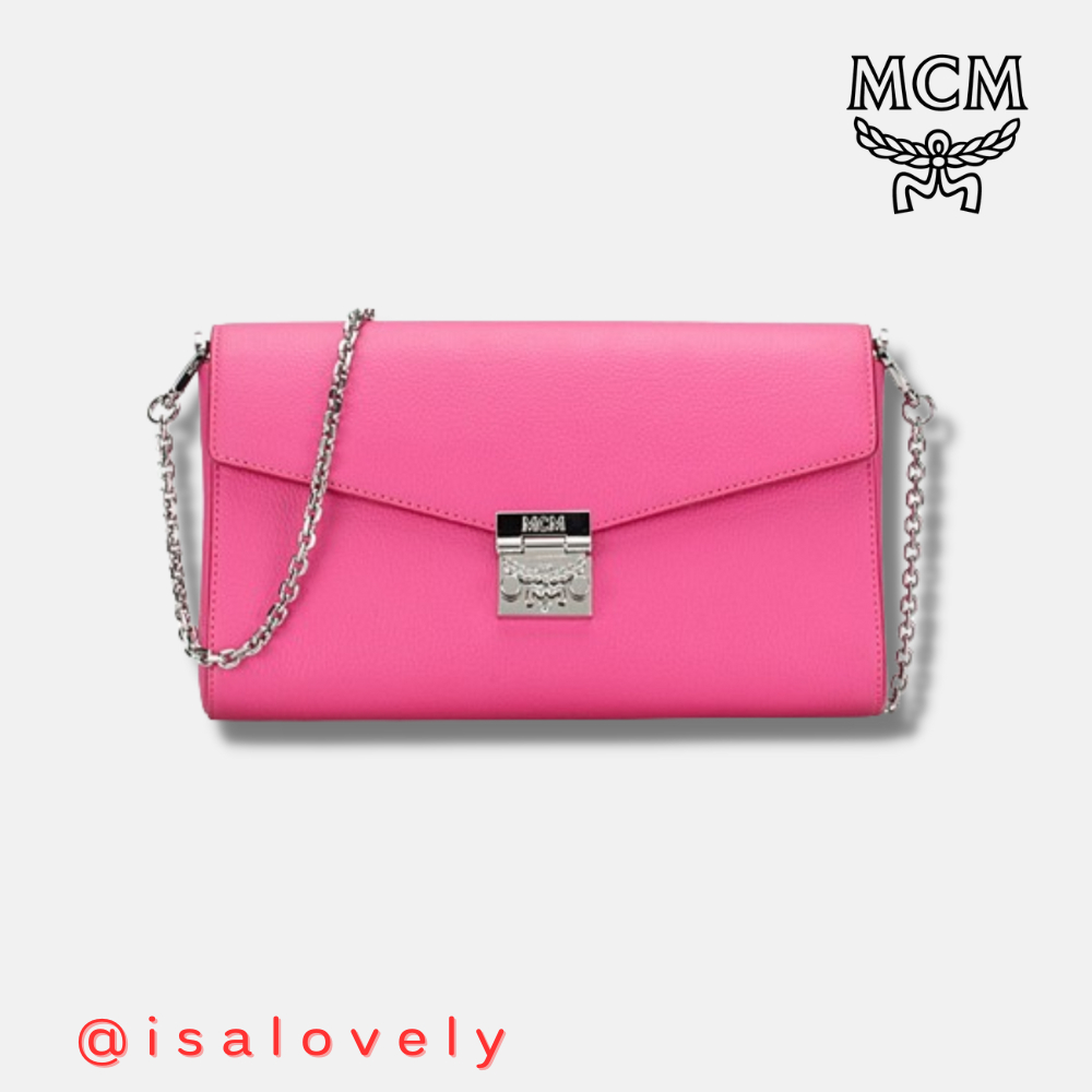📌สด-ผ่อน📌  MCM Millie cross body bag in Park Avenue leather Women's Shoulder Bags color: Sugar Pink