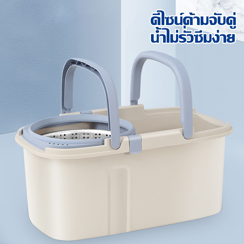[ราคาส่วนลด ถูกที่สุด] ถังปั่นไม้ถูพื้น Spin Mop หัวสแตนเลส+ถังปั่นสแตนเลส  ถังปั่นม๊อบ ไม้ม๊อบถูพื้น - รูปที่ 4