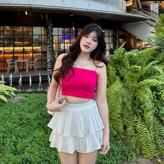 🌈SpinnyHouse🌈ครอปสายเดี่ยว ผ้าเรย่อน ❤️‍🩹 ยืดตามตัว ใส่อยู่บ้านใส่เที่ยว คือได้หมดน้ารุ่นนี้ รุ่น สายเดี่ยวเรย่อน